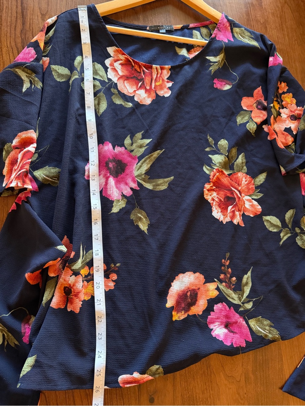 Floral Blouse Size Large Floral Blossoms West Kei Julianne Tie Front - Picture 6 of 10